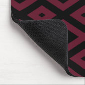 Burgundy- und Schwarz-Diamantmuster Mousepad (Ecke)