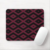 Burgundy- und Schwarz-Diamantmuster Mousepad (Mit Mouse)