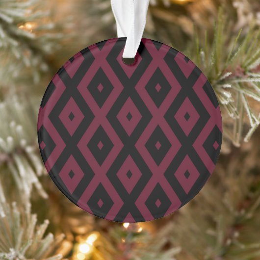 Burgundy- und Schwarz-Diamantmuster Ornament (Baum)