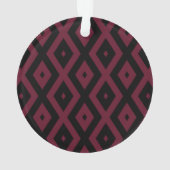 Burgundy- und Schwarz-Diamantmuster Ornament (Rückseite)