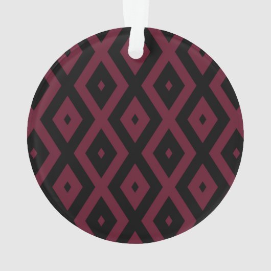 Burgundy- und Schwarz-Diamantmuster Ornament (Rückseite)