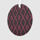 Burgundy- und Schwarz-Diamantmuster Ornament (Vorderseite)