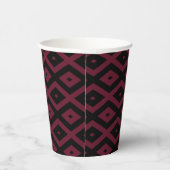 Burgundy- und Schwarz-Diamantmuster Pappbecher (Rechts)