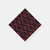 Burgundy- und Schwarz-Diamantmuster Serviette (Ecke)