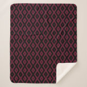 Burgundy- und Schwarz-Diamantmuster Sherpadecke (Vorderseite)