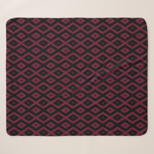 Burgundy- und Schwarz-Diamantmuster Sherpadecke