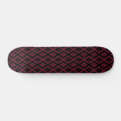 Burgundy- und Schwarz-Diamantmuster Skateboard (Horizontal)