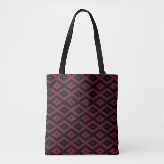 Burgundy- und Schwarz-Diamantmuster Tasche (Vorderseite)