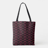 Burgundy- und Schwarz-Diamantmuster Tasche (Rückseite)