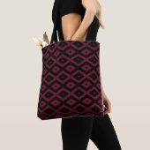 Burgundy- und Schwarz-Diamantmuster Tasche (Von Nahem)