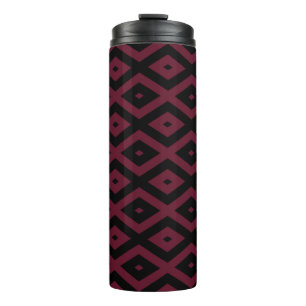 Burgundy- und Schwarz-Diamantmuster Thermosbecher