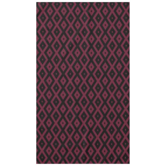 Burgundy- und Schwarz-Diamantmuster Tischdecke (Vorderseite)