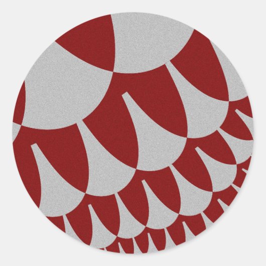 Burgundy und Silver Scales Runder Aufkleber (Vorderseite)