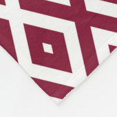 Burgundy und weißes Diamantmuster Fleecedecke (Ecke)