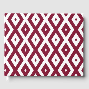 Burgundy und weißes Diamantmuster Gästebuch
