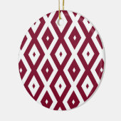 Burgundy und weißes Diamantmuster Keramik Ornament (Links)