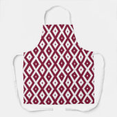 Burgundy und weißes Diamantmuster Schürze (Vorderseite)