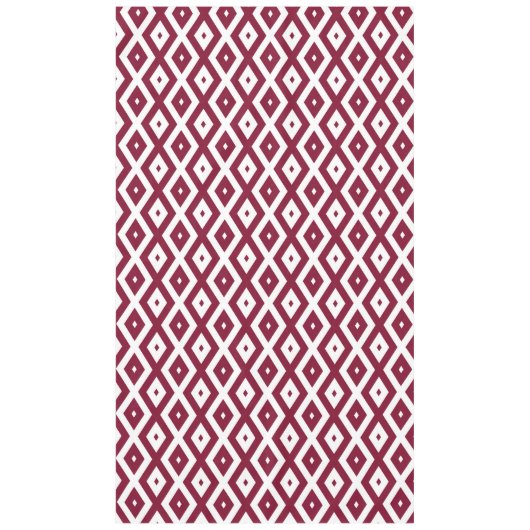 Burgundy und weißes Diamantmuster Tischdecke (Vorderseite)