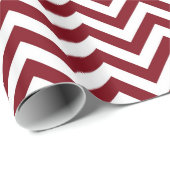 Burgundy und White Large Zickzack ZigZag Muster Geschenkpapier (Rolleneckpunkt)