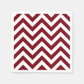 Burgundy und White Large Zickzack ZigZag Muster Serviette (Vorderseite)