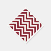 Burgundy und White Large Zickzack ZigZag Muster Serviette (Ecke)