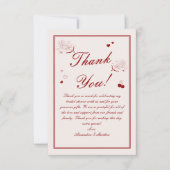 Burgundy Valentine Bridal Shower Dankeskarte (Vorderseite)