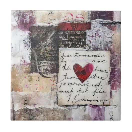 Burgundy Valentine Design Serie 8 Fliese (Vorderseite)