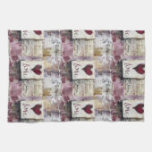 Burgundy Valentines Serie Design 2 Geschirrtuch (Horizontal)