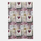 Burgundy Valentines Serie Design 2 Geschirrtuch (Vertikal)