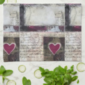 Burgundy Valentines Serie Design 3 Geschirrtuch (Gefaltet)