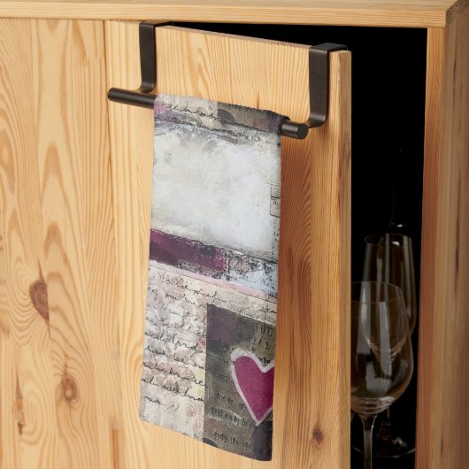 Burgundy Valentines Serie Design 3 Geschirrtuch (Drittel gefaltet)