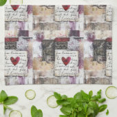 Burgundy Valentines Serie Design 6 Geschirrtuch (Gefaltet)