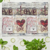 Burgundy Valentines Serie Design 7 Geschirrtuch (Gefaltet)