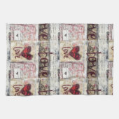 Burgundy Valentines Serie Design 7 Geschirrtuch (Horizontal)