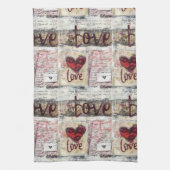 Burgundy Valentines Serie Design 7 Geschirrtuch (Vertikal)