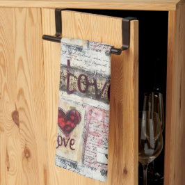 Burgundy Valentines Serie Design 7 Geschirrtuch