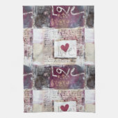 Burgundy Valentines Serie Design 8 Geschirrtuch (Vertikal)