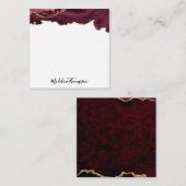 Burgundy Velvet Agate Geode Script Square 2 Mitteilungskarte (Vorne/Hinten)