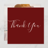 Burgundy Vielen Dank Foto Wedding Danke Karte (Vorne/Hinten)