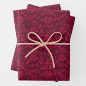 Burgundy Vintag Floral Geschenkpapier Set (Beispiel)