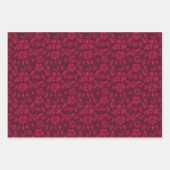 Burgundy Vintag Floral Geschenkpapier Set (Vorderseite)