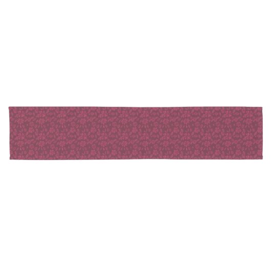 Burgundy Vintag Floral Kurzer Tischläufer (Horizontal)