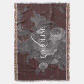 Burgundy Vintag Floral Still Life Stilvoll Decke (Vorderseite Vertikal)