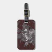 Burgundy Vintag Floral Still Life Stilvoll Gepäckanhänger (Vorderseite vertikal)