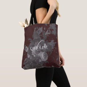 Burgundy Vintag Floral Still Life Stilvoll Tasche
