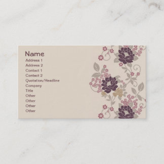 Burgundy Vintag Floral Wallpaper Visitenkarte