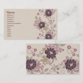 Burgundy Vintag Floral Wallpaper Visitenkarte (Vorne/Hinten)