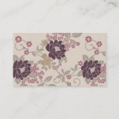 Burgundy Vintag Floral Wallpaper Visitenkarte (Rückseite)