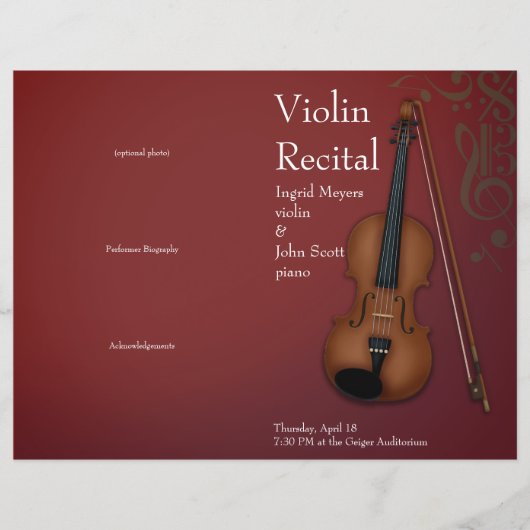 Burgundy Viola Gefolgtes Rahmenprogramm (Vorderseite)