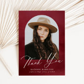 Burgundy Watercolor Arch Foto Abschluss Dankeskarte